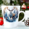 ŚWIĄTECZNY KUBEK LATTE 330ml PREZENT ŚWIĘTA ZIMOWY RENIFER JELEŃ MIKOŁAJ