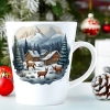 ŚWIĄTECZNY KUBEK LATTE 330ml PREZENT ŚWIĘTA ZIMOWY RENIFER JELEŃ MIKOŁAJ