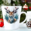 ŚWIĄTECZNY KUBEK LATTE 330ml PREZENT ŚWIĘTA ZIMOWY RENIFER JELEŃ MIKOŁAJ