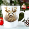ŚWIĄTECZNY KUBEK LATTE 330ml PREZENT ŚWIĘTA ZIMOWY RENIFER JELEŃ MIKOŁAJ