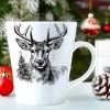 ŚWIĄTECZNY KUBEK LATTE 330ml PREZENT ŚWIĘTA ZIMOWY RENIFER JELEŃ MIKOŁAJ
