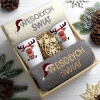 ZESTAW PREZENT ŚWIĄTECZNY KUBKI LATTE RĘCZNIKI W SKRZYNCE ŚWIĘTA MIKOŁAJ