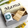 KOMPLET DLA MAMY RĘCZNIK Z HAFTEM + KUBEK 330ml NA PREZENT DZIEŃ MATKI MAMA