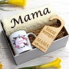 KOMPLET DLA MAMY RĘCZNIK Z HAFTEM + KUBEK 330ml NA PREZENT DZIEŃ MATKI MAMA
