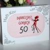 RĘCZNIK 70x140 Z HAFTEM NA PREZENT 50 URODZINY DIABELSKO GORĄCA PIĘĆDZIESIĄTKA