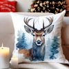 POSZEWKA DEKORACYJNA ŚWIĄTECZNA VELVET 40x40 WELUROWA ZIMOWA JELEŃ RENIFER