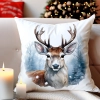 PODUSZKA DEKORACYJNA 40X40 ŚWIĄTECZNA PREZENT ZIMOWA OZDOBNA ŚWIĘTA RENIFER