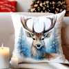 POSZEWKA DEKORACYJNA ŚWIĄTECZNA VELVET 40x40 WELUROWA ZIMOWA JELEŃ RENIFER