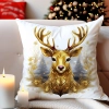 POSZEWKA DEKORACYJNA ŚWIĄTECZNA VELVET 40x40 WELUROWA ZIMOWA JELEŃ RENIFER