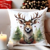 POSZEWKA DEKORACYJNA ŚWIĄTECZNA VELVET 40x40 WELUROWA ZIMOWA JELEŃ RENIFER