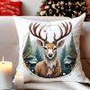 POSZEWKA DEKORACYJNA ŚWIĄTECZNA VELVET 40x40 WELUROWA ZIMOWA JELEŃ RENIFER
