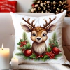 PODUSZKA DEKORACYJNA 40X40 ŚWIĄTECZNA PREZENT ZIMOWA OZDOBNA ŚWIĘTA RENIFER