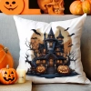 POSZEWKA DEKORACYJNA 40x40 JASIEK OZDOBNA HALLOWEENOWA HALLOWEEN DYNIA STRASZNY DWÓR DOM ZAMEK NIETOPERZE