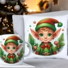 ŚWIĄTECZNY KOMPLET PODUSZKA 40x40 I KUBEK NA ŚWIĘTA MIKOŁAJ RENIFER PREZENT