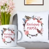 KOMPLET DLA MAMY PODUSZKA 40X40CM + KUBEK 330ml NA PREZENT DZIEŃ MATKI MAMA