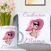 KOMPLET DLA MAMY PODUSZKA 40X40CM + KUBEK 330ml NA PREZENT DZIEŃ MATKI MAMA