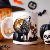 HALLOWEENOWY KUBEK 330ml NA HERBATĘ KAWĘ NA PREZENT WILK KSIĘŻYC