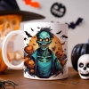 HALLOWEENOWY KUBEK 330ml NA HERBATĘ KAWĘ NA PREZENT STRACH NA WRÓBLE ZOMBIE DYNIE NIETOPERZE