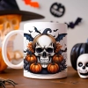 HALLOWEENOWY KUBEK 330ml NA HERBATĘ KAWĘ NA PREZENT KOŚCIOTRUP CZASZKA DYNIE NIETOPERZE