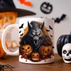 HALLOWEENOWY KUBEK 330ml NA HERBATĘ KAWĘ NA PREZENT WILKOŁAK DYNIE NIETOPERZE
