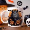 HALLOWEENOWY KUBEK 330ml NA HERBATĘ KAWĘ NA PREZENT WILKOŁAK DYNIE NIETOPERZE