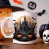 HALLOWEENOWY KUBEK 330ml NA HERBATĘ KAWĘ NA PREZENT STRASZNY DWÓR DOM ZAMEK