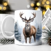 ZIMOWY KUBEK 330ml HERBATĘ KAWĘ PREZENT ŚWIĄTECZNY ŚWIĘTA RENIFER MIKOŁAJ