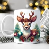 ZIMOWY KUBEK 330ml HERBATĘ KAWĘ PREZENT ŚWIĄTECZNY ŚWIĘTA RENIFER MIKOŁAJ