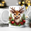 ZIMOWY KUBEK 330ml HERBATĘ KAWĘ PREZENT ŚWIĄTECZNY ŚWIĘTA RENIFER MIKOŁAJ