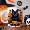 HALLOWEENOWY KUBEK 330ml NA HERBATĘ KAWĘ NA PREZENT CZARNY KOT NIETOPERZE