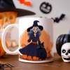 HALLOWEENOWY KUBEK 330ml NA HERBATĘ KAWĘ NA PREZENT CZARODZIEJKA WIEDŹMA CZAROWNICA CZARNY KOT