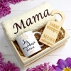 KOMPLET DLA MAMY RĘCZNIK Z HAFTEM + KUBEK 330ml NA PREZENT DZIEŃ MATKI MAMA