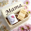 KOMPLET DLA MAMY RĘCZNIK Z HAFTEM + KUBEK 330ml NA PREZENT DZIEŃ MATKI MAMA