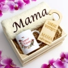 KOMPLET DLA MAMY RĘCZNIK Z HAFTEM + KUBEK 330ml NA PREZENT DZIEŃ MATKI MAMA