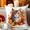 POSZEWKA DEKORACYJNA 45x45 JASIEK OZDOBNA JESIENNA KOT