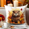 POSZEWKA DEKORACYJNA 40x40 JASIEK OZDOBNA JESIENNA BÓBR
