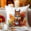POSZEWKA DEKORACYJNA 45x45 JASIEK OZDOBNA JESIENNA WIEWIÓRKA