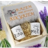 PREZENT ŚLUBNY ZESTAW KOC 160x200 + KUBKI ŻONA MĄŻ