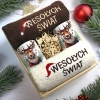 ZESTAW PREZENT ŚWIĄTECZNY KOMPLET KUBKI RĘCZNIKI W SKRZYNCE ŚWIĘTA MIKOŁAJ