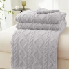 KOC 200x220 NARZUTA NA ŁÓŻKO WARMELO WARKOCZ SWETEREK KAPA PLED SZARY