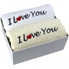 PREZENT NA WALENTYNKI KOMPLET RĘCZNIKÓW Z HAFTEM I LOVE YOU ZESTAW UPOMINEK