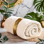 GRUBY RĘCZNIK KĄPIELOWY 50x100cm 500g/m2 PREMIUM CHŁONNY ECRU