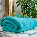 GRUBY RĘCZNIK KĄPIELOWY 50x100cm 500g/m2 PREMIUM CHŁONNY TURKUSOWY