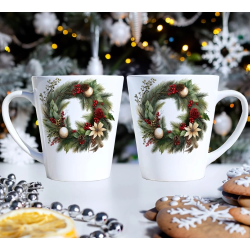 ZESTAW PREZENT ŚWIĄTECZNY KOMPLET KUBKI LATTE RĘCZNIKI ŚWIĘTA MIKOŁAJ