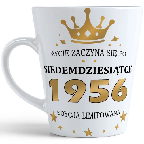 KUBEK LATTE PREZENT URODZINY 70 SIEDEMDZIESIĄTKĘ ZNAK