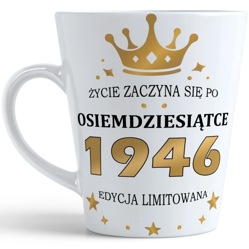 KUBEK LATTE PREZENT URODZINY 80 OSIEMDZIESIĄTKĘ ZNAK