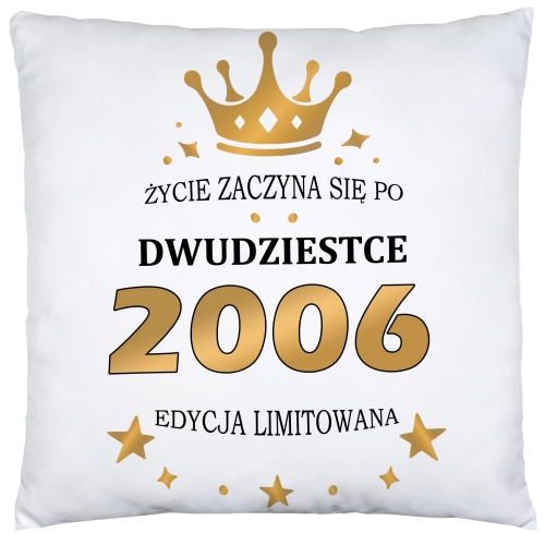 PODUSZKA 40x40 PREZENT URODZINY 20 DWUDZIESTKĘ