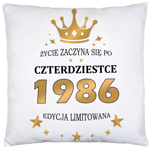 PODUSZKA 40x40 PREZENT URODZINY 40 CZTERDZIESTKĘ