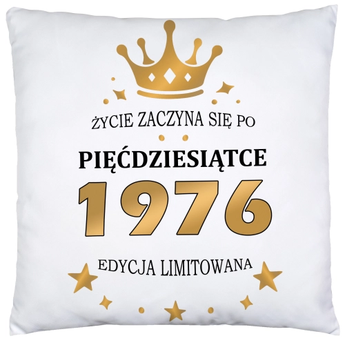 PODUSZKA 40x40 PREZENT URODZINY 50 PIĘĆDZIESIĄTKĘ