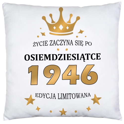 PODUSZKA 40x40 PREZENT URODZINY 80 OSIEMDZIESIĄTKĘ